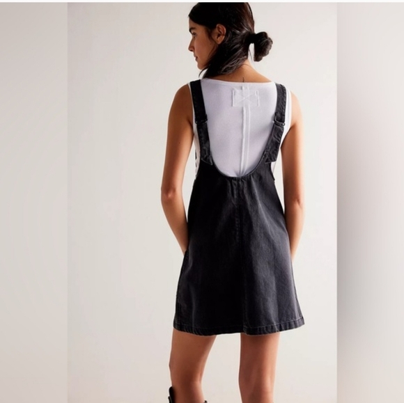 WE THE FREE High Roller Skirtall Large Mineral Black Free People EUC - Picture 2 of 9